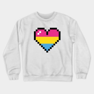 Pansexual 8 bit heart Crewneck Sweatshirt